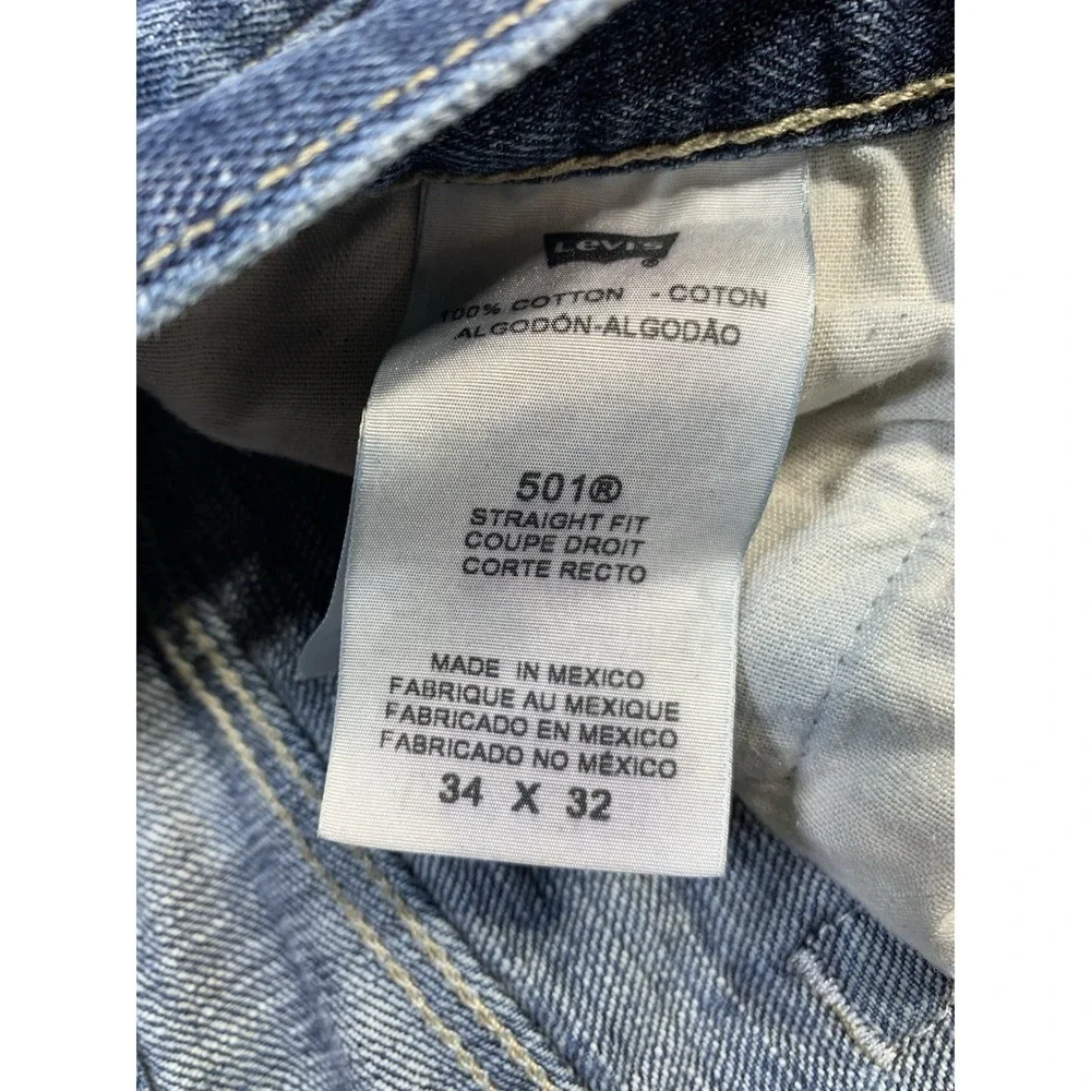 Levis 501 Men's Size 34x32 Button Fly Blue Jeans Straight Leg